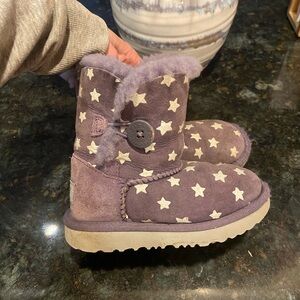 UGG Kids Star-Pattern Shearling Boots - Lavender